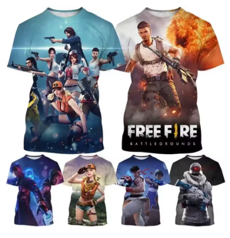T-shirt Free Fire تي شيرت ثلاثي الأبعاد T-shirt Free Fire تي شيرت ثلاثي الأبعاد