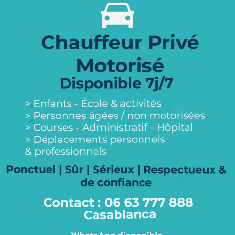 Chauffeur privé motorisé – Accompagnement & Transport